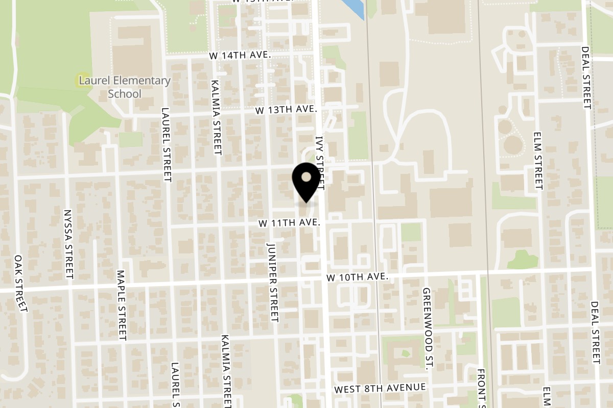 Map showing the location of Glenwood North Family Restaurant on 1155 Ivy St in Junction City